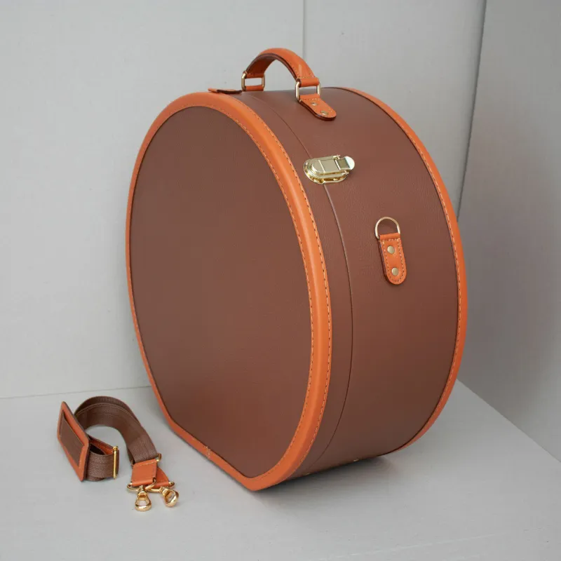 Large Hat Storage Box Luxury Round Travel Organizer