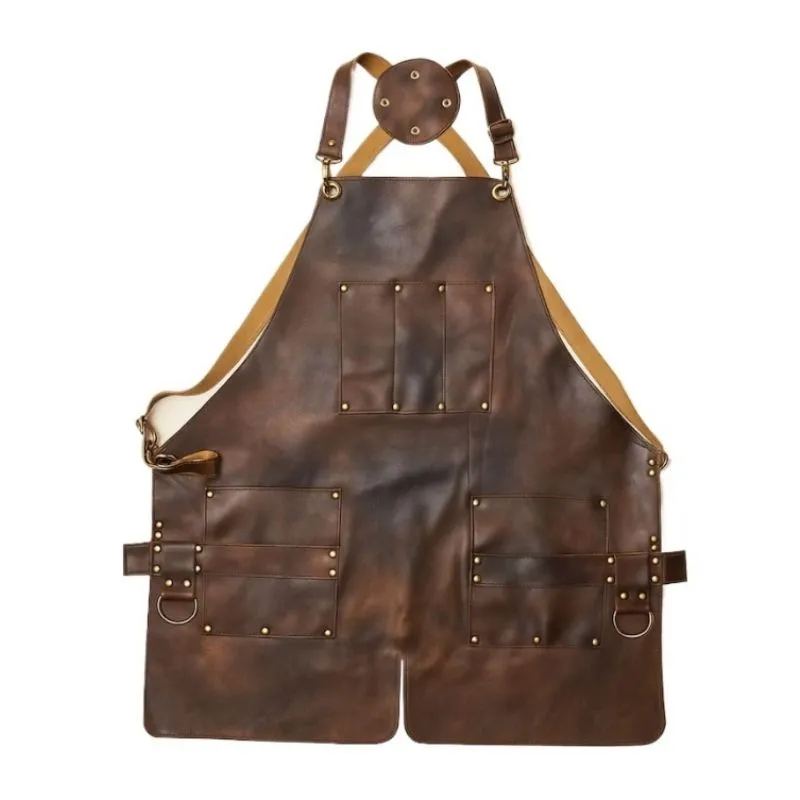 Mocha Brown Delantal De Cuero