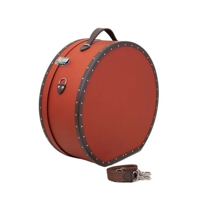 Orange Leather Top Layer Cowhide Cosmetic Storage Box