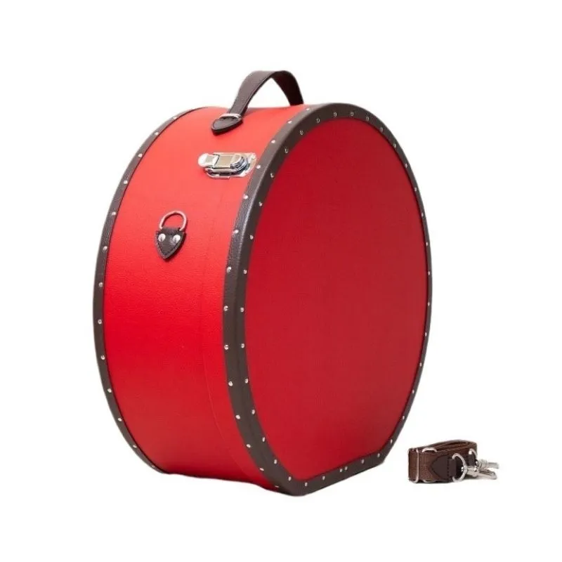 Red Leather Top Layer Cowhide Cosmetic Storage Box