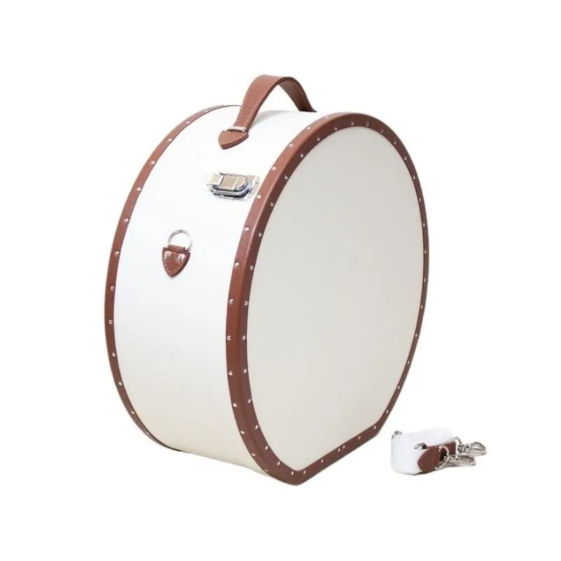 White Leather Top Layer Cowhide Cosmetic Storage Box