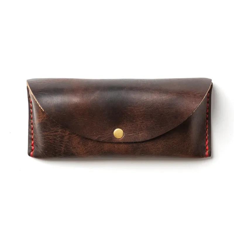 Dark Brown Leather Sunglasses Case